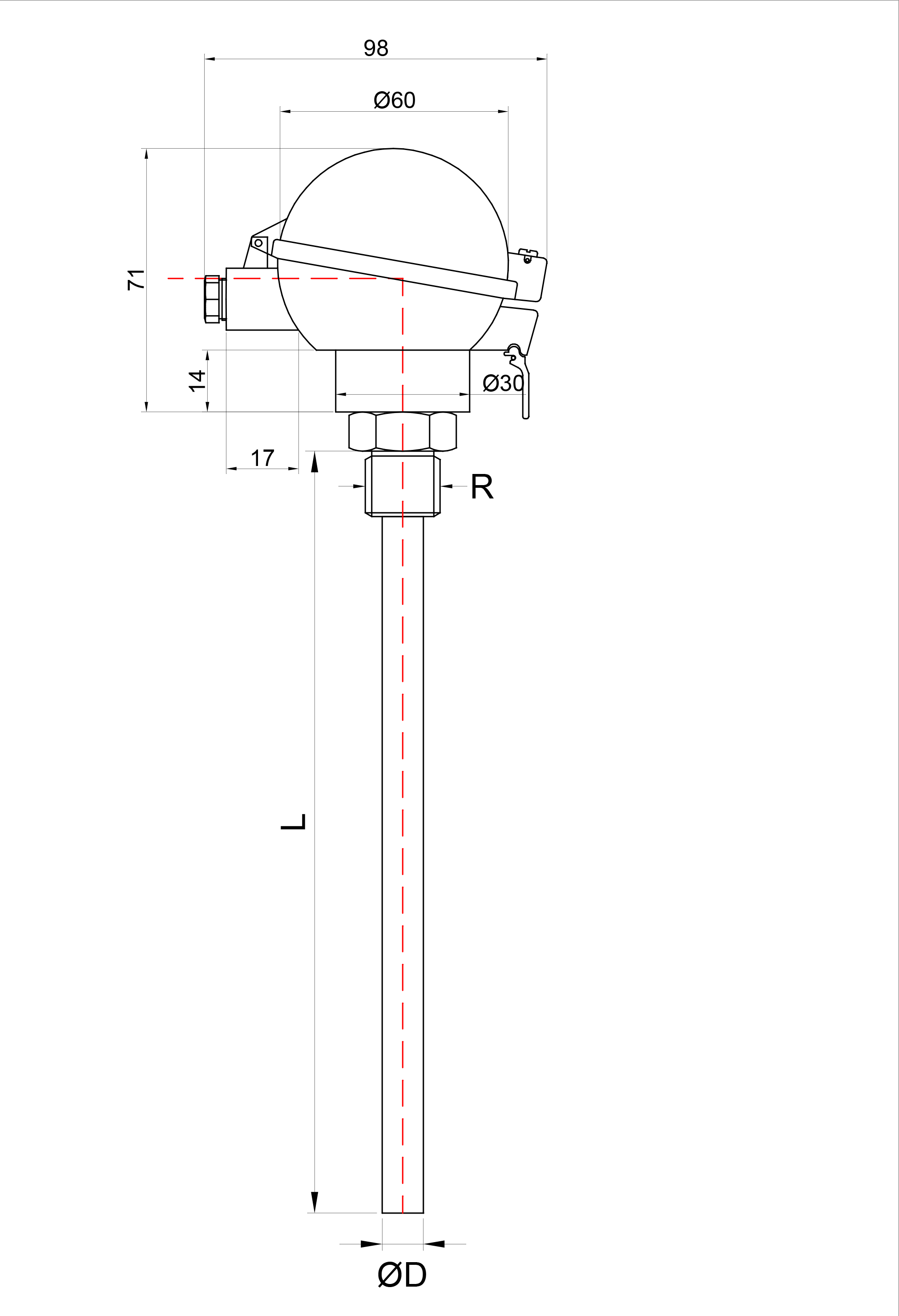 Threaded straight tube
